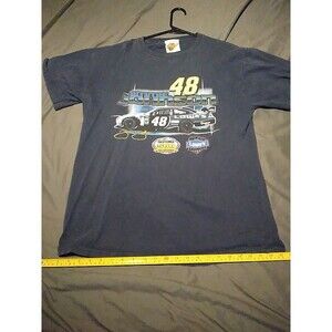 Nascar Jimmie Johnson 48 T-shirt Graphic Mens Size L Blue Winner Circle VTG Y2K